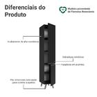 Paneleiro 40 Cm 2 Portas Com Pés Preto Nice Madesa