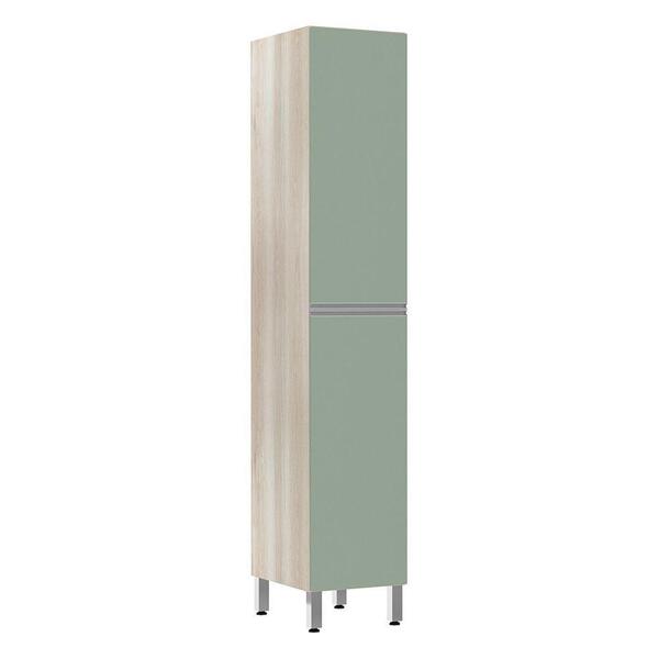 Paneleiro 40cm 2 Portas Lis Legno Crema Com Verde Jade