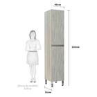 Paneleiro 40cm 2 Portas Luci Legno Crema Com Concreto