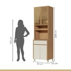 Paneleiro 4 Portas 1 Gaveta Condessa 100% Mdf Carvalho/greige