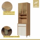 Paneleiro 4 Portas 1 Gaveta Condessa 100% Mdf Carvalho/greige