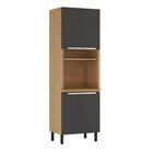 Paneleiro 4 Portas 2 Nichos Em Mdf Porto Itatiaia Freijó/graf