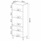 Paneleiro 4 Portas 3 Prateleiras Com Vidro Fumê/grafite - Qui