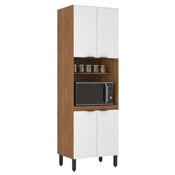 Paneleiro 4 Portas 3 Prateleiras Firenze D02 Amendola/branco