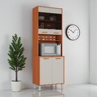 Paneleiro 4 Portas 70cm 2 Portas Em Vidro Fumê Espaço Para Fo