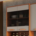 Paneleiro 4 Portas 70cm 2 Portas Em Vidro Fumê Espaço Para Fo