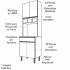 Paneleiro 4 Portas Com 1 Gaveta E Nicho Adriana Amêndoa/branco