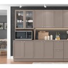 Paneleiro 4 Portas Com Vidro 1 Nicho Micro-ondas Unna  Fumê