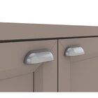 Paneleiro 4 Portas Com Vidro 1 Nicho Micro-ondas Unna  Fumê