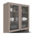 Paneleiro 4 Portas Com Vidro 1 Nicho Micro-ondas Unna  Fumê