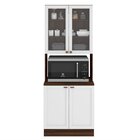 Paneleiro 4 Portas Com Vidro 1 Nicho Micro-ondas Unna Poliman