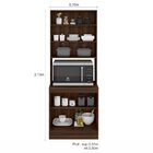 Paneleiro 4 Portas Com Vidro 1 Nicho Micro-ondas Unna Poliman