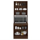 Paneleiro 4 Portas Com Vidro 1 Nicho Micro-ondas Unna Poliman