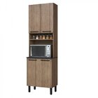 Paneleiro 4 Portas E Nicho Para Forno Acácia Itatiaia Castanho