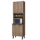 Paneleiro 4 Portas E Nicho Para Forno Acácia Itatiaia Castanho