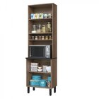 Paneleiro 4 Portas E Nicho Para Forno Acácia Itatiaia Castanho