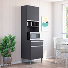 Paneleiro 4 Portas Para Cozinha Madrid Cinza - Montanaris Dec