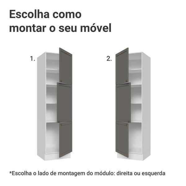 Paneleiro 60 Cm 3 Portas Branco/cinza Vik Madesa | Leroy Merlin