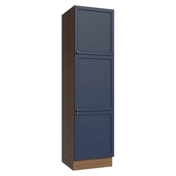 Paneleiro 60 Cm 3 Portas Rustic/azul Vik Madesa