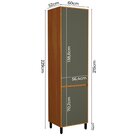 Paneleiro 60cm 2 Portas Cozinha Milão Grafite / Freijó Rocks