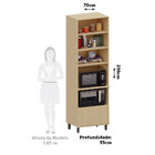 Paneleiro 70cm 2 Portas 1 Gaveta Com Espaço Torre Quente Aura