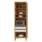 Paneleiro 70cm 3 Portas E 2 Gavetas Com Espaço Para Micro-ond