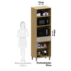 Paneleiro 70cm 4 Portas 1 Gaveta Com Nicho Micro-ondas Elegan