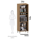 Paneleiro 70cm 4 Portas Com Espaço Para Forno E Micro-ondas D