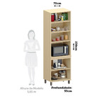 Paneleiro 70cm 4 Portas Com Espaço Para Micro-ondas Aura Luci