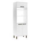 Paneleiro 70cm C/ 2 Nichos Para Forno Microondas Gabi Branco