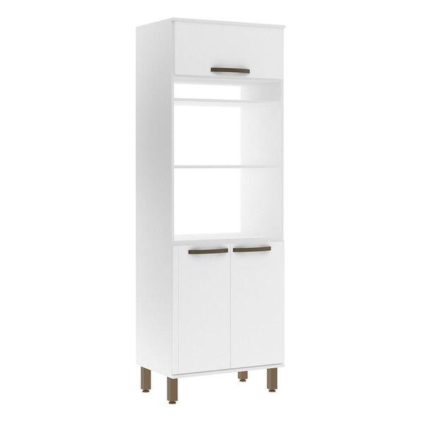 Paneleiro 70cm C/ 2 Nichos Para Forno Microondas Gabi Branco