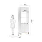 Paneleiro 70cm C/ 2 Nichos Para Forno Microondas Gabi Branco