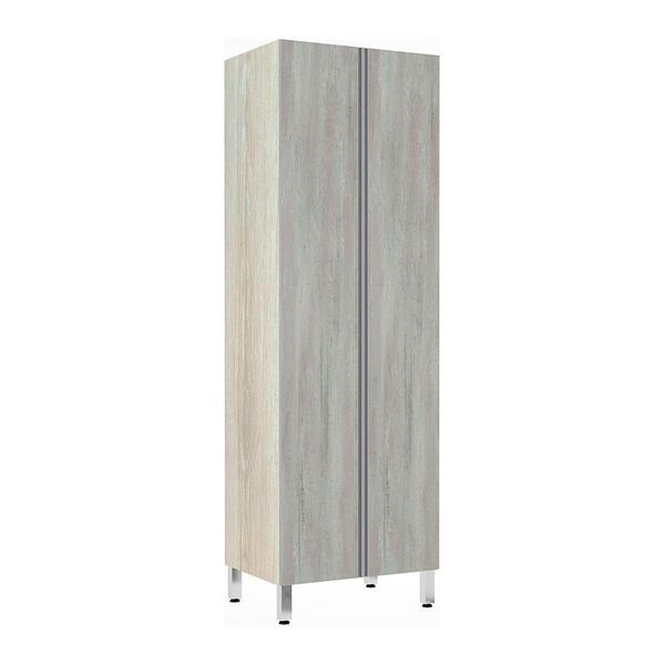Paneleiro 70cm Duplo 2 Portas Lis Legno Crema Com Concreto