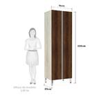 Paneleiro 70cm Duplo Lis Legno Crema Com Nogueira Dourado