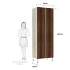 Paneleiro 70cm Duplo Luci Legno Crema Com Nogueira Dourado