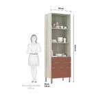 Paneleiro 70cm Vidro Bronze Luci Legno Crema Com Gaia