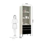 Paneleiro 70cm Vidro Bronze Luci Legno Crema Com Preto Tx