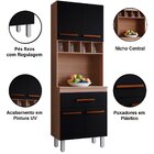 Paneleiro Alto Com Nicho 4 Portas 1 Gaveta Vitorina Savana /