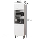 Paneleiro Alto Com Nicho Micro-ondas 4 Portas Lara Branco