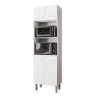 Paneleiro Alto Com Nicho Micro-ondas 4 Portas Lara Branco
