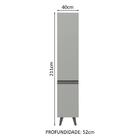 Paneleiro Armário De Cozinha 40 Cm 2 Portas Cinza Nice Madesa