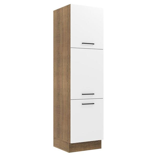 Paneleiro Armário De Cozinha 60 Cm 3 Portas Rustic/branco Aga