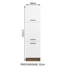 Paneleiro Armário De Cozinha 60 Cm 3 Portas Rustic/branco Aga