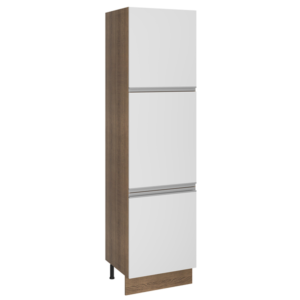 Paneleiro Armário De Cozinha 60 Cm 3 Portas Rustic/branco Gla