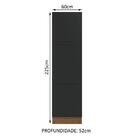 Paneleiro Armário de Cozinha 60 cm 3 Portas Rustic/Preto Agat