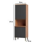 Paneleiro Bárbara 70cm Para Micro 4 Portas Freijó E Grafite