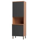 Paneleiro Bárbara 70cm Para Micro 4 Portas Freijó E Grafite