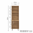 Paneleiro Bella 2 Portas C/vidro Carvalho/ Off White - Moveis