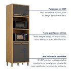 Paneleiro Com 2 Nichos 4 Portas 73cm Torino Cinamomo/grafite