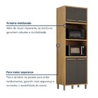 Paneleiro Com 2 Nichos 4 Portas 73cm Torino Cinamomo/grafite